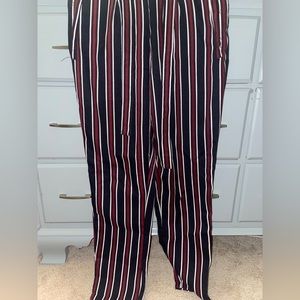 Navy/red striped dress pants